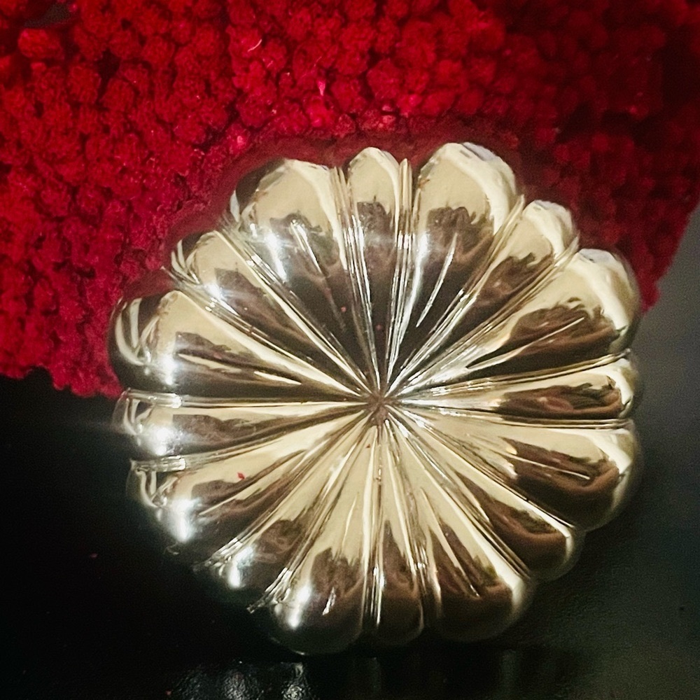 Vintage Jeri Lou Silver Tone Floral Scarf Clip - Picture 9 of 9